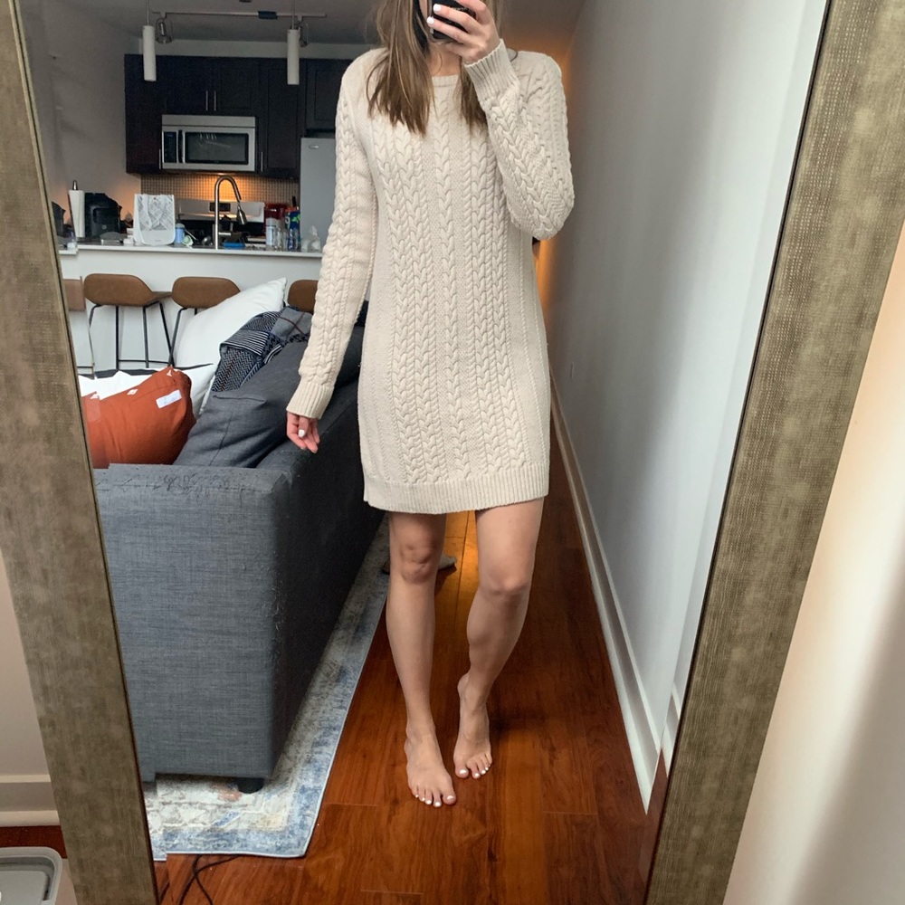 A&F cable knit sweater dress